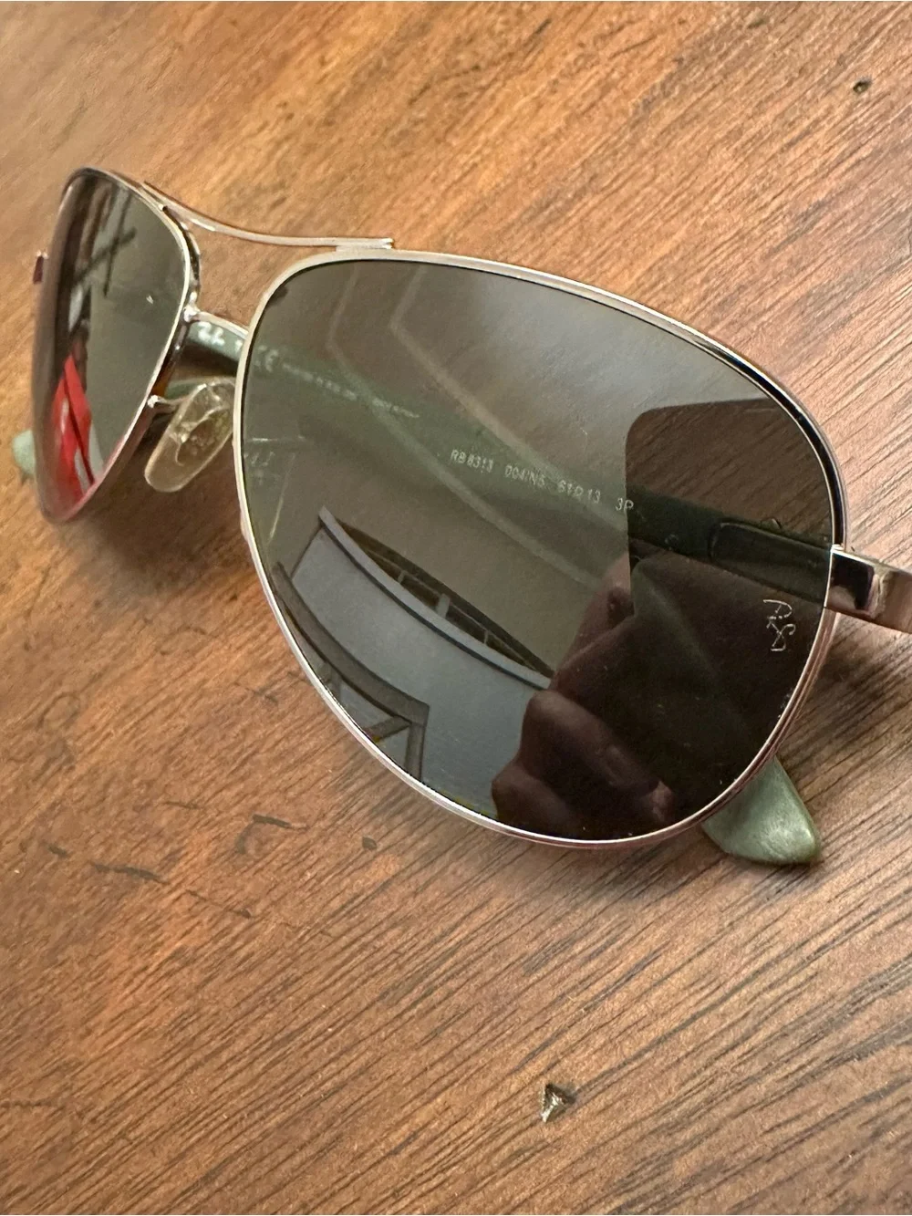 Carbon Fibre - RB8313 004/N5 61-13 - Polished Gunmetal - Green Polarized